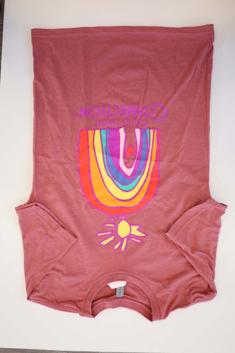 photo of mauve tshirt with full color chc logo