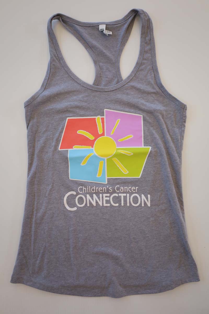 photo of grey tank top with full color ccc logo on front